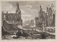 KG 06056
<br/>
Vue des ruines de la rue de l'Eglise..
<br/>
<em>Orley, Richard van (1663-1732)</em>